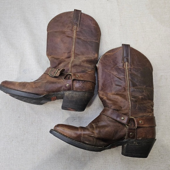 dingo Shoes - Dingo Mens Brown Leather Western Harness Boots Pointed Toe DT327 Size 8 M